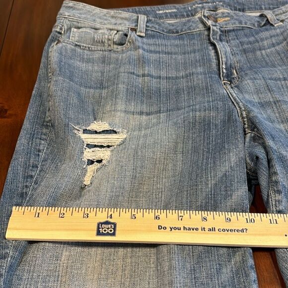 Lane Bryant Color Blocked Distressed Girlfriend Tapered Leg Jeans Size 20R - Picture 8 of 9